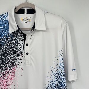 Pin High Swing Dry Tech Collared Quarter Button Short Sleeves Polo Golf Shirt